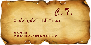 Czégé Tímea névjegykártya